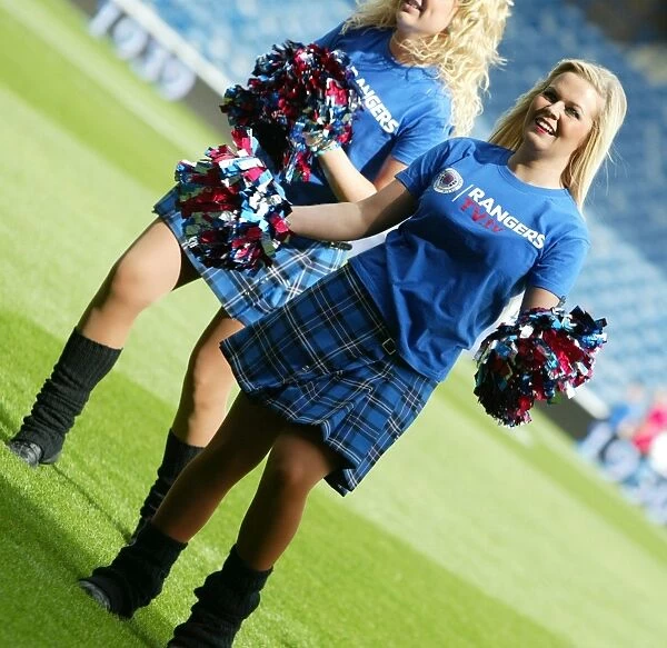 Rangers Football Club: Champions Walk 2010 - Cheerleaders Engaging Fans in Charity Interaction