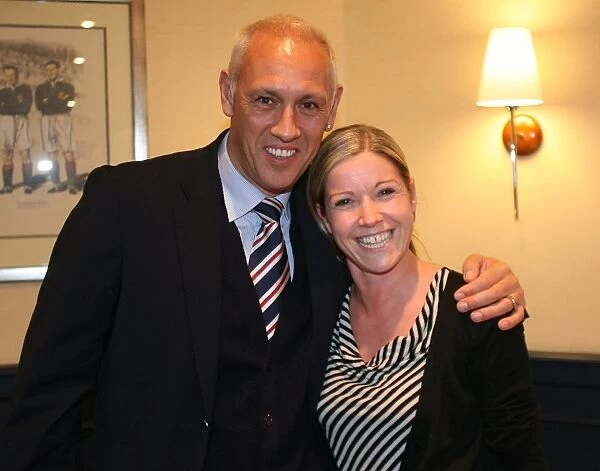 Rangers Football Club Charity Race Night 2008: Mark Hateley Interacts with Fan in Thornton Suite