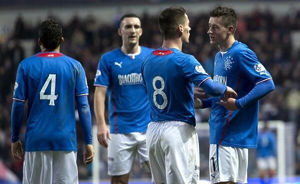 Rangers Football Club: Fraser Aird and Ian Black's Euphoric Moment as They Celebrate Goal at Ibrox Stadium - Scottish League One: Rangers vs Ayr United