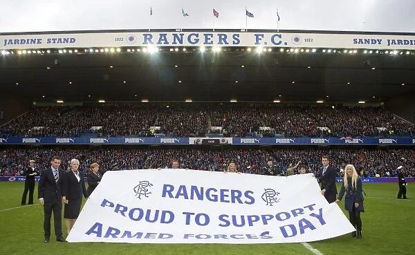Rangers Football Club: Honoring Heroes - Saluting Armed Forces at Ibrox Stadium during Ladbrokes Championship Match
