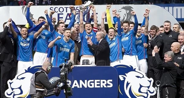 Rangers Football Club: League One Triumph - Celebrating with the Trophy at Ibrox Stadium (Lee McCulloch and Team)