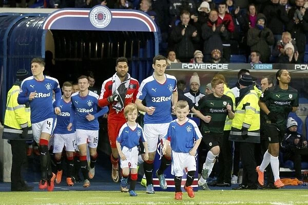 Rangers Football Club: Lee Wallace and Mascots Celebrate Scottish Cup Victory at Ibrox Stadium (2003)