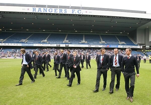 Rangers Football Club: United in Triumph after UEFA Cup Victory (2008) - Champions Group Celebration on Ibrox Field