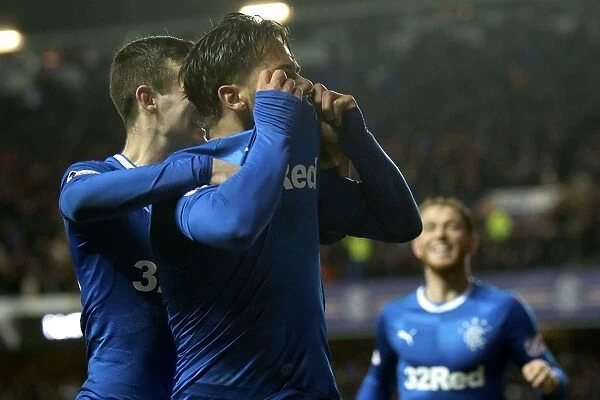 Rangers Harry Forrester: Emotional Goal Celebration with Ibrox Badge Kiss