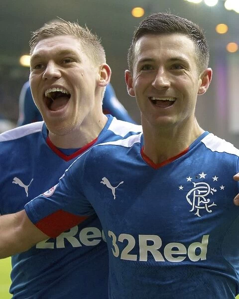 Rangers Holt and Waghorn: Celebrating Glory in the Petrofac Training Cup Semi-Final at Ibrox Stadium