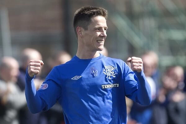 Rangers Ian Black's Exultant Reaction to Scoring the Fourth Goal Against East Stirlingshire in Scottish Third Division