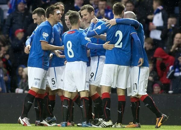 Rangers Jon Daly Celebrates Goal in Scottish League One Victory over Airdrieonians