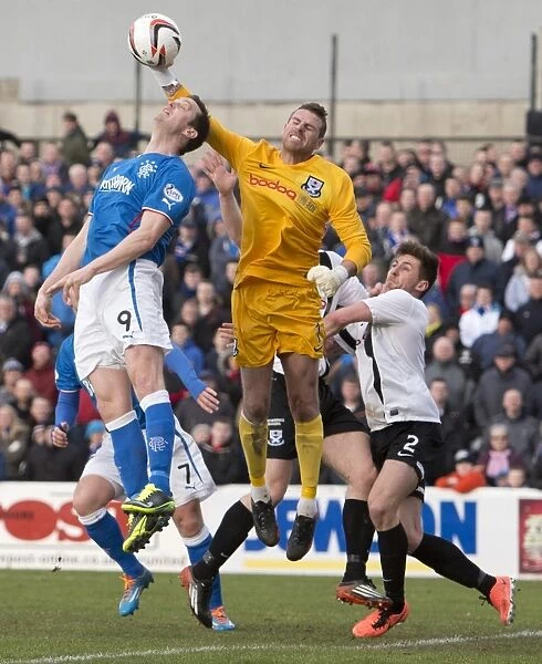 Rangers Jon Daly Scores the Decisive Goal Against Ayr United's David Hutton in the 2003 Scottish Cup Clash at Somerset Park