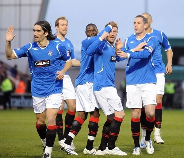 Rangers Kris Boyd: Celebrating the Opening Goal Against St. Mirren in the Scottish Premier League
