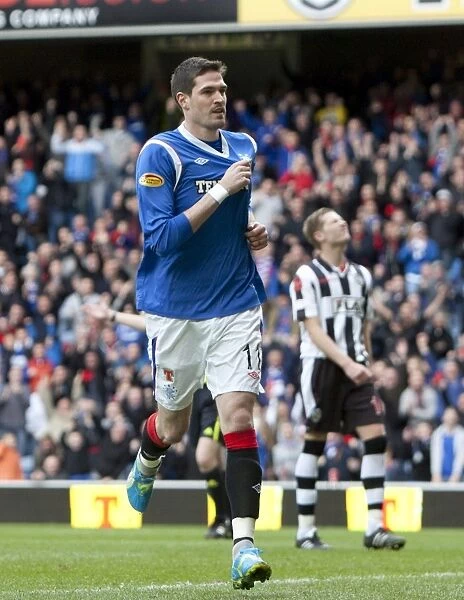 Rangers Kyle Lafferty: Exulting in His Penalty Goal Against St Mirren (3-1 Clydesdale Bank Scottish Premier League)