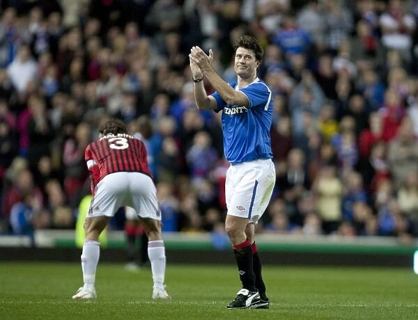Rangers Legends vs. AC Milan Glorie: Brian Laudrup's Epic 1-0 Victory Celebration at Ibrox