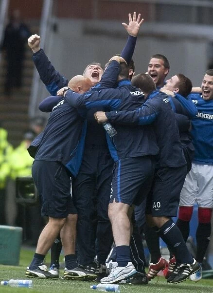 Rangers: McCoist and Team Ecstatic as Lafferty Scores the Decisive 2-0 Goal Against Dundee United at Ibrox Stadium