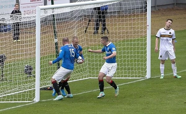 Rangers: Miller, Boyd, and Aird's Triumphant Goal Celebration (SPFL Championship)