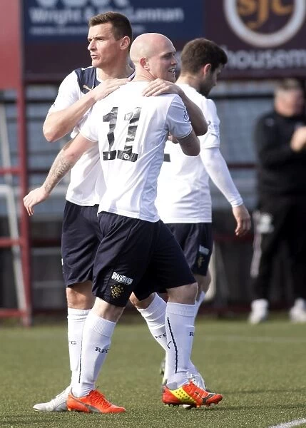 Rangers Nicky Law: Celebrating the Winning Goal in Scottish League One at Stenhousemuir