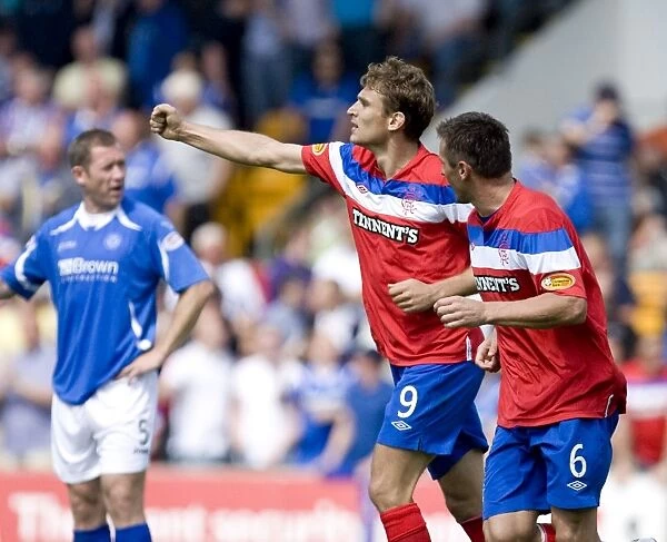Rangers Nikica Jelavic Scores the Second Goal: St Johnstone vs Rangers, Clydesdale Bank Scottish Premier League (2-0)