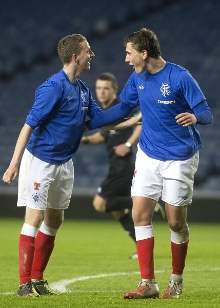 Rangers Tom Walsh and Luca Gasparotto Celebrate 2-0 Lead over Queens Park Reserves