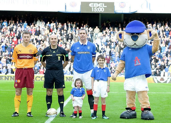 Rangers Triumph: Mascots Go Wild as Rangers FC Wins 4-1 Against Motherwell in Scottish Premier League at Ibrox