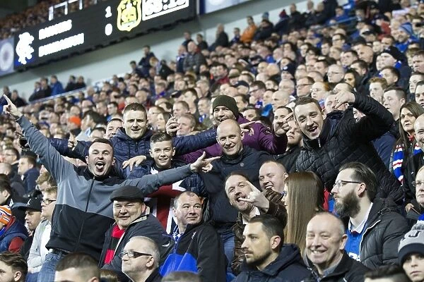 A Sea of Passionate Rangers Fans Celebrating Victory at Ibrox Stadium (Scottish Cup, 2003)