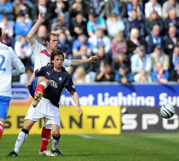 Steven Whittaker Scores the Winning Goal for Rangers Against Falkirk at Falkirk Stadium