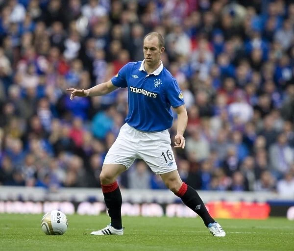 Steven Whittaker's Exultant Moment: Rangers 2-0 Dundee United at Ibrox Stadium, Clydesdale Bank Scottish Premier League
