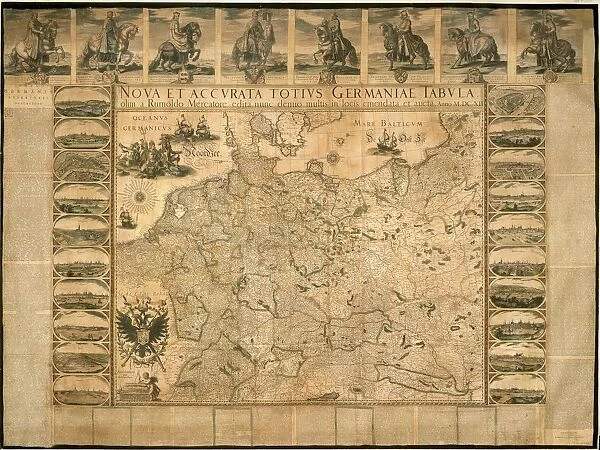 New and Accurate Illustration of Germany in its Entirety by Willem Janszoon Blaeu, copperplate, printed in Amsterdam, 1639