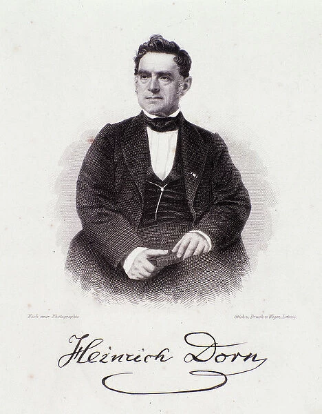 Portrait of Heinrich Dorn, 19th century (engraving)
