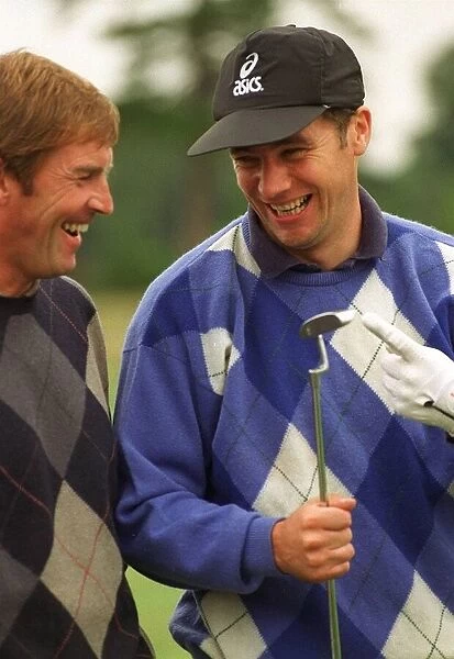 Ally McCoist Rangers footballer with Kenny Dalglish Blackburn Rovers enjoying the day out