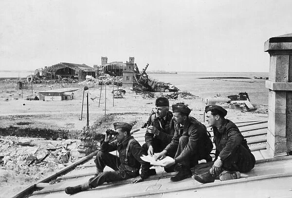 The first British troops to enter Cherbourg were four RAF members of an Embarkation Unit