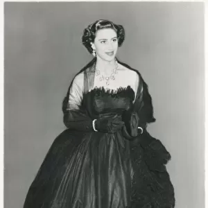 HRH Princess Margaret in a black Dior Dress