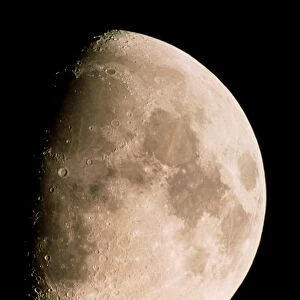 Gibbous moon in the night sky