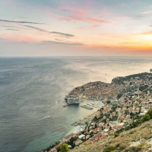 The town during a summer sunset from an elevated point of view