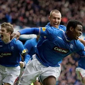 Euphoric Rangers Victory: Maurice Edu's Game-Winning Goal Against Celtic (1-0) with Kenny Miller