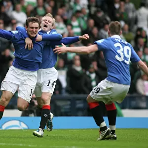 Rangers FC: Jelavic, Naismith, and Wylde's Triumphant Co-operative Cup Victory Celebration Over Celtic (2011)