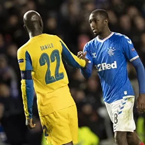 Rangers Glen Kamara and Danilo Share a Moment after Rangers 2-0 Victory over FC Porto in Europa League Group G at Ibrox Stadium