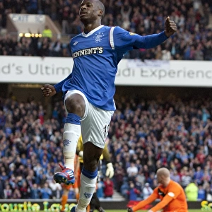 Rangers Sone Aluko: Jubilant in His First Goal Amidst Rangers 5-0 Triumph Over Dundee United (Scottish Premier League)