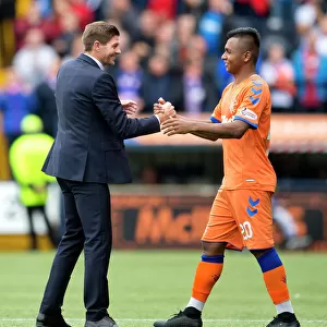 Rangers: Steven Gerrard and Alfredo Morelos Triumphant Betfred Cup Victory Celebration at Rugby Park