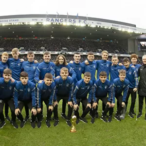 Rangers U17s Celebrate Al Kass International Cup Victory at Ibrox: Scottish Champions Parade Trophy Amidst Rangers v St. Johnstone Match