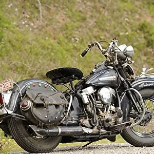 Harley Davidson Panhead Hydraglide Hotrod 1950 black