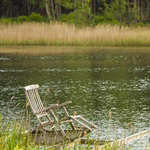 Sweden, Bohuslan, Salto Island, wooden chair