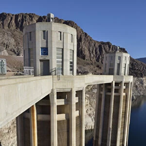 USA, Nevada, Intake towers on the Nevada side of Hoover Dam