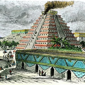 Historic Jigsaw Puzzle Collection: Aztec temples and carvings