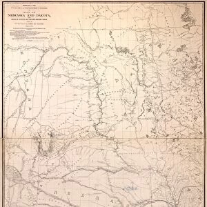 MAP: NEBRASKA, 1867. Map of Nebraska and Dakota and portions of the states