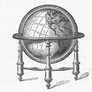 MAPS: GLOBE. Wood engraving, 19th century