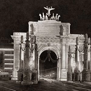 WORLD WAR I: VICTORY ARCH. The Victory Arch at Madison Square illuminated at night in New York
