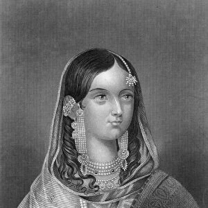 ZINAT MAHAL (d. 1882). Begum (Queen) of Delhi. Steel engraving, c1857