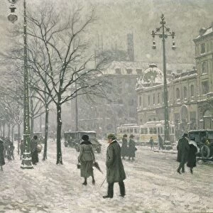 Vesterbro Passage in Copenhagen in winter, by Paul Fischer, 1919