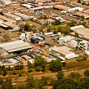 Aerial view of an industrial area