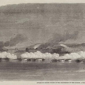 Attack by British Forces on the Stronghold of the Loosoos, a Tribe on the Western Coast of Africa (engraving)
