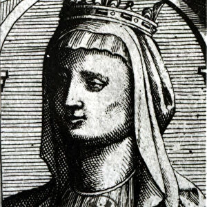 Blanche de Castille (1188-1252) Queen of France (engraving) (b / w photo)