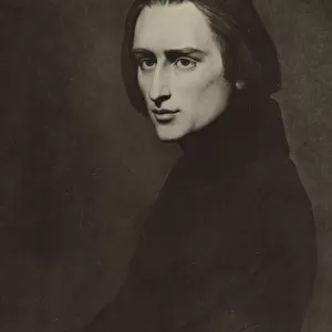 Franz Liszt, Hungarian composer (litho)